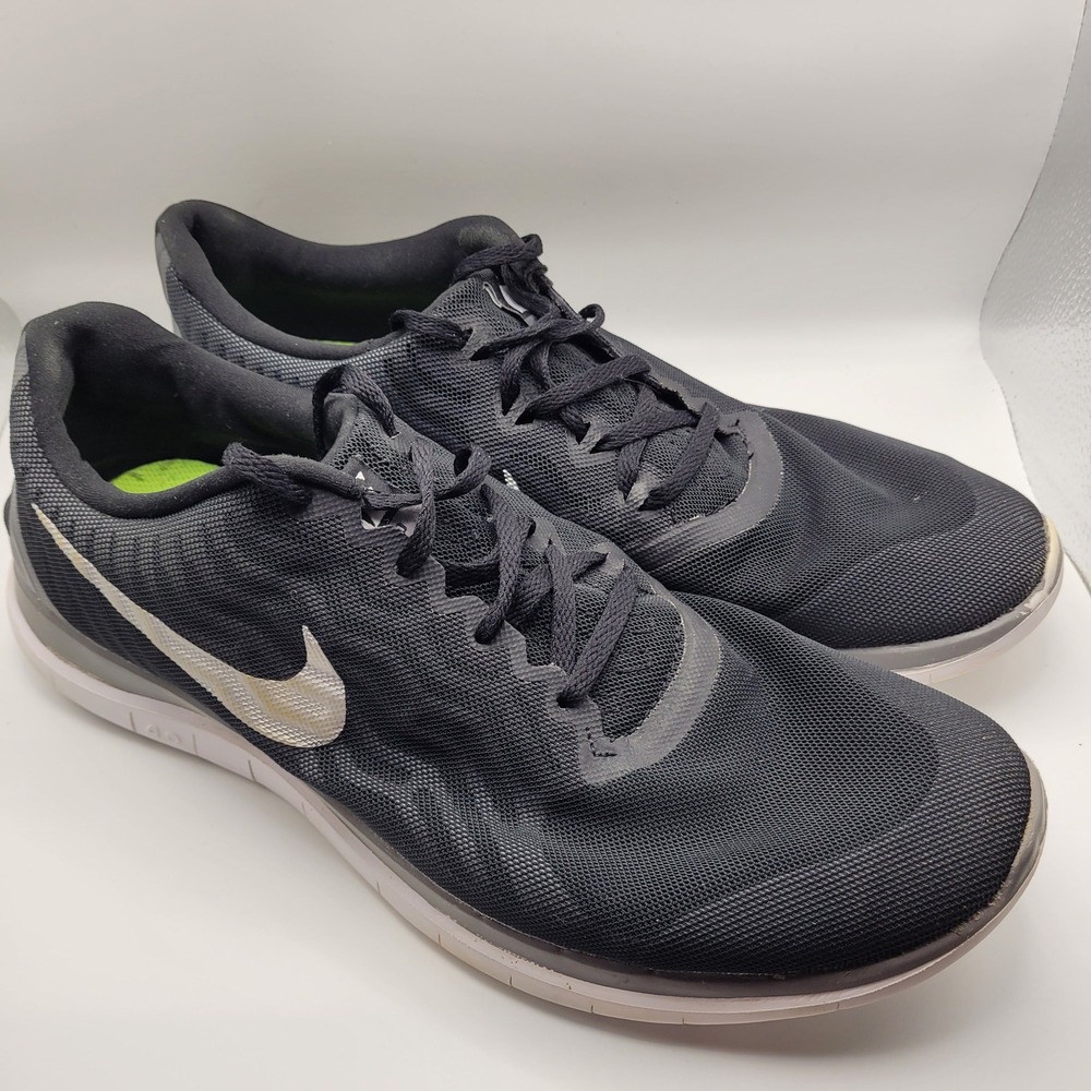 Nike Free 4.0 V4 Barefoot‎ Ride Mens 12 Black Silver Running Shoes 717988-001